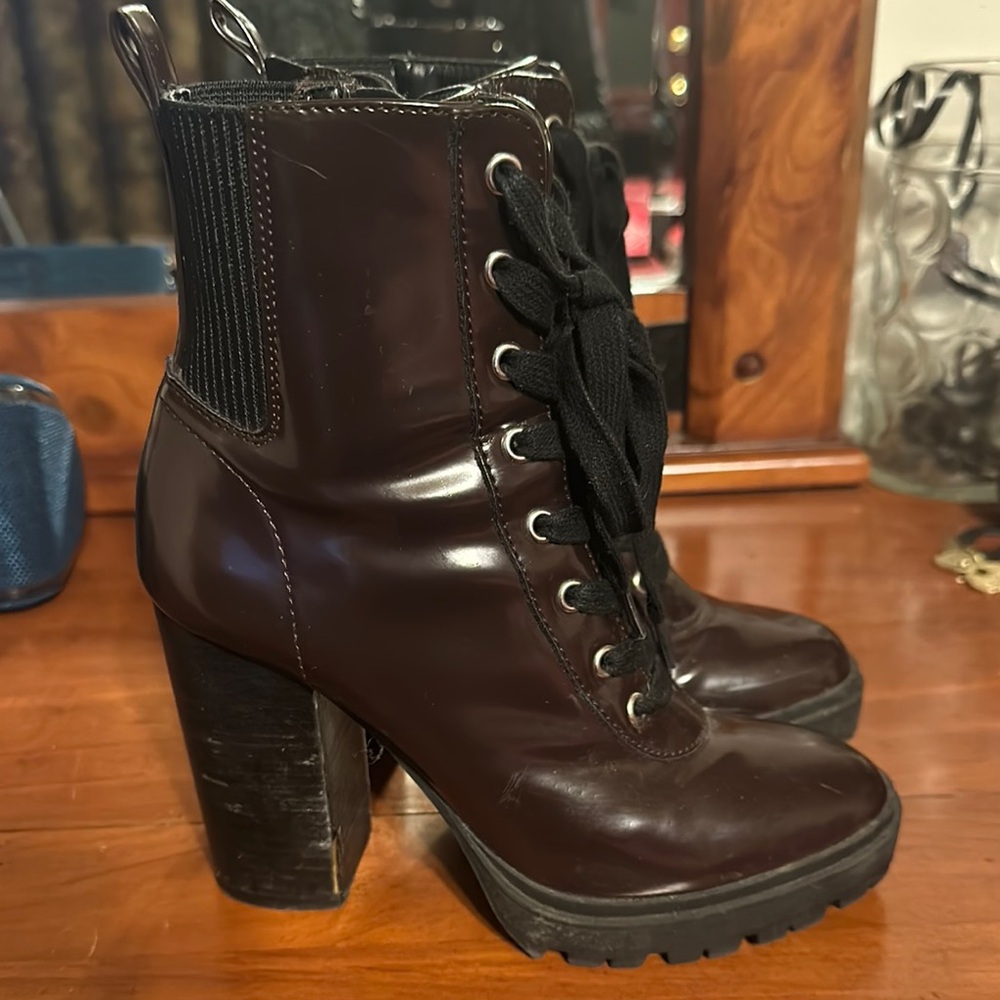 Women's Brown Lace-Up Ankle Boots